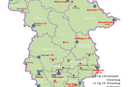 Streckenplan Radpilgertour