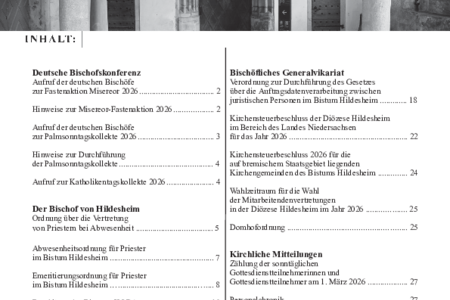 Kirchlicher Anzeiger 2026, Nr. 1 / 15.02.2026; S. 1-28