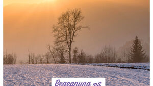 Titelmotiv der "Begegnung mit Gott und dem Leben - spezial": Landschaft mit leichtem Schnee und diffusem Sonnenlicht