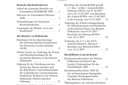 Kirchlicher Anzeiger 2008, Nr. 1