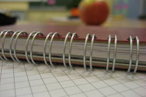 Ringbuch auf Karopapier
