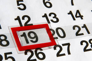 Wandkalender mit Terminmarkern