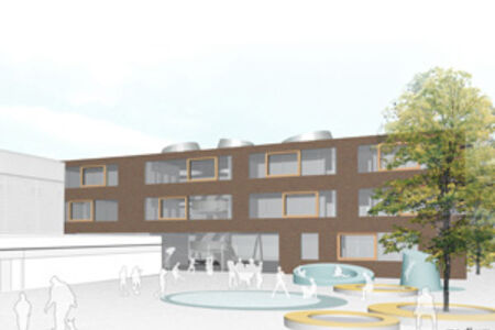 Bremerhaven, Grundschulneubau; Perspektive Schulhof