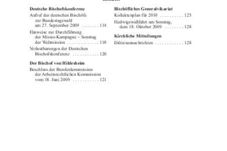 Kirchlicher Anzeiger 2009, Nr. 6