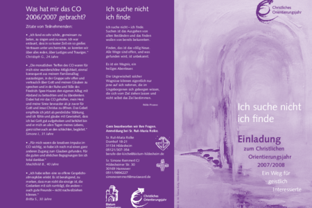 Christliches Orientierungsjahr 2007