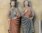 Statuen der Stifterinnen Hildeswid und Alburgis, um 1280, Heiningen, kath. Kirche St. Peter und Paul, ehem. Stiftskirche.