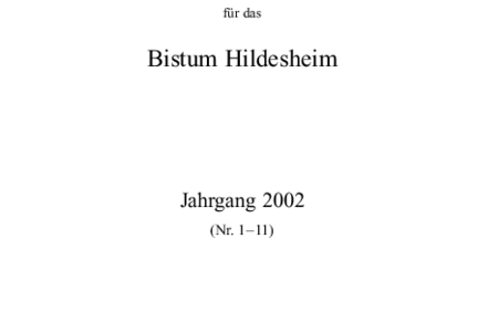 Kirchlicher Anzeiger 2002 Jahresinhalt (Nr. 1-12)