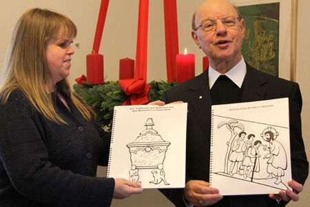 Blindenbroschüren Christussäule und Domtaufbecken
