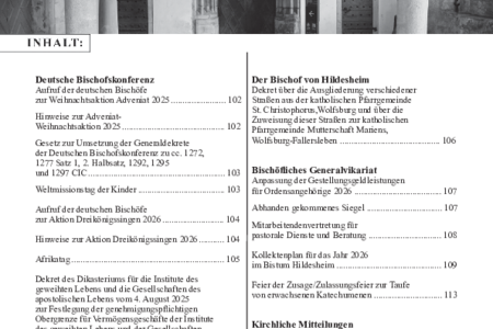 Kirchlicher Anzeiger 2025, Nr. 6 / 15.12.2025; S. 102-120