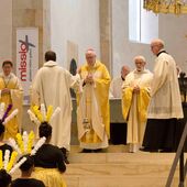 Der Hildesheimer Bischof Norbert Trelle (Mitte) feierte den Gottesdienst im Hildesheimer Dom mit dem philippinischen Kardinal Luis Antonio Tagle (links).